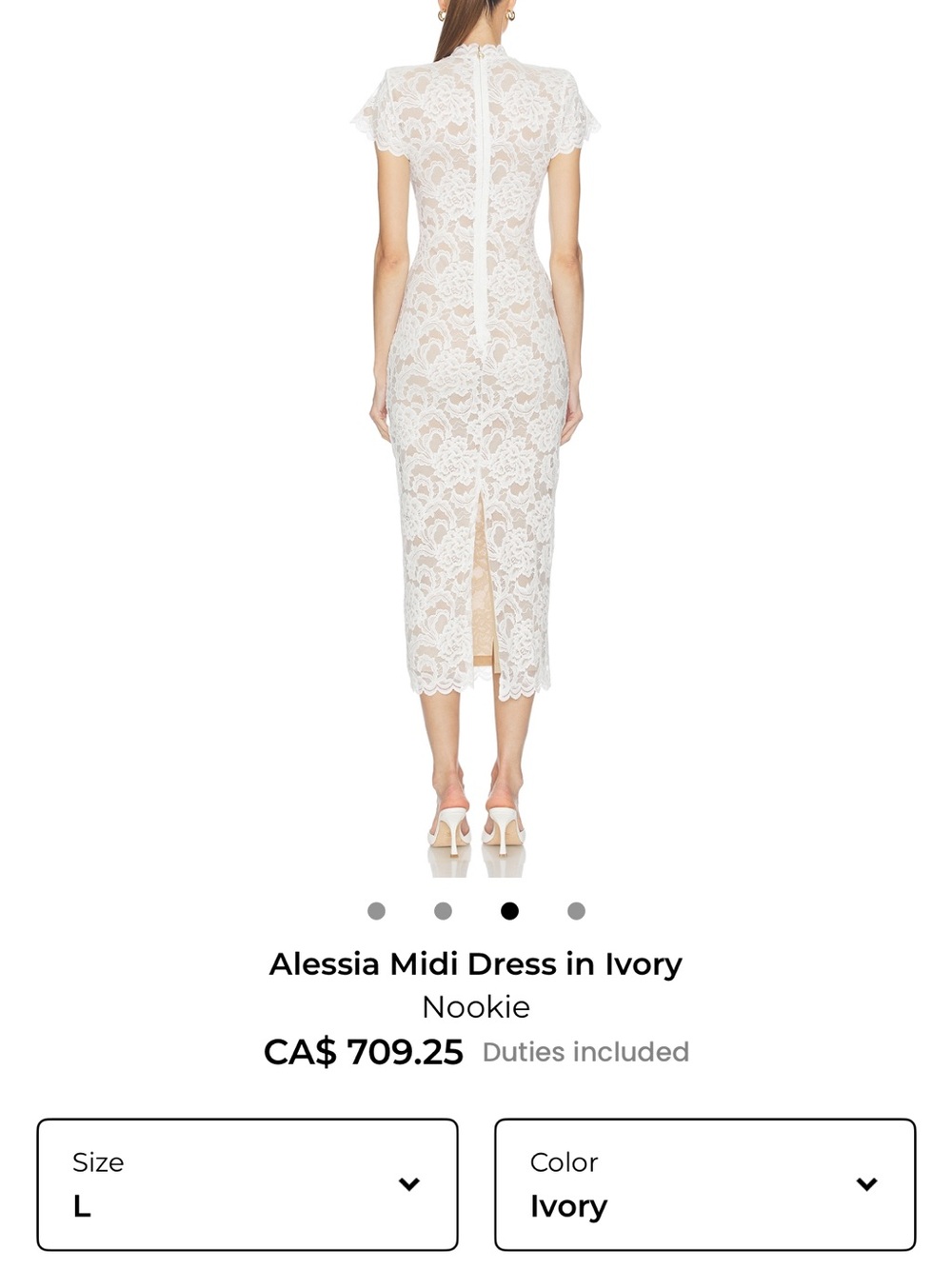 Nookie Ivory Lace Midi Dress